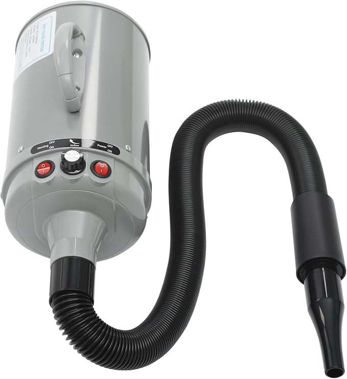 Pet Hair Dyer, 2200W High Velocity Dog Hair Dryer,Quiet Dog Blow Dryer with Adjustable Speed,Dog Dryer for Pet Grooming (Grey)