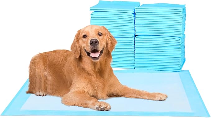 FluffyDream Super Absorbent Waterproof Dog and Puppy Pet Training Pad, Housebreaking Pet Pad,Blue (17.1"X23.6"（50 Pcs）+ 22"x22"（50 Pcs）)