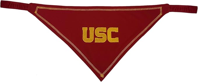 Pets First NCAA USC Trojans TIE Bandana, Size Large/X-Large. Dog Bandana Scarf Bib for Pet Cat Dog. The Ultimate Game-Day, Party Bandana (Pack of 2)