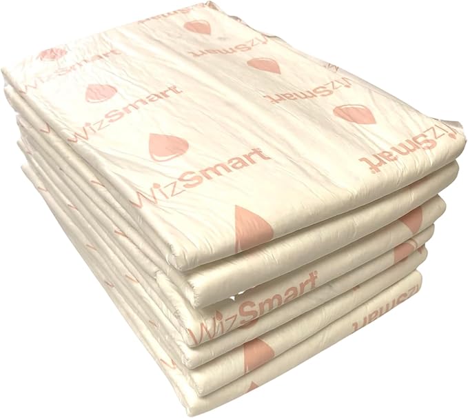 WizSmart Heavyweight Dog Pee Pads for Large Dogs, Puppies, Seniors – Ultra Absorbent, Leak Proof, Odor Control, Quick Dry, XL Training Pads with Stay Put Tabs – 23.5" x 31.5", 14 Cup Capacity