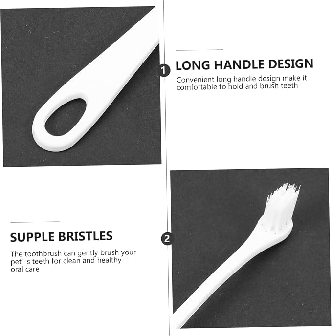 Toyvian 2pcs Long Handle Pet Toothbrush Soft Bristles for Cats Dogs Dogs Cats Oral Care