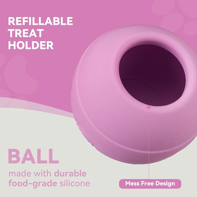 Long-Lasting Interactive Dog Lick Toy, Stuffable Dog Enrichment to Keep Dogs Busy, Wobbly Treat Dispensing Freezable Chew Toys, Food-Grade Safe (Pastel Purple,M)