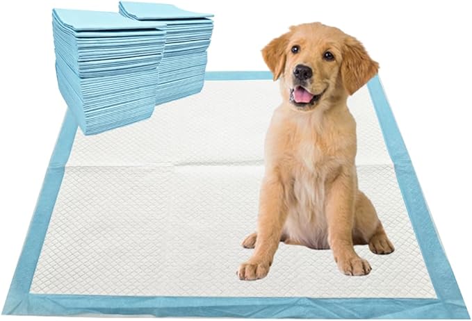 Puppy Pee Pads, 22 x 22 Inch Leak-Proof Pet Potty Training Pads for Dogs, Quick Absorb 6-Layer Design, Ideal for Small Puppies, Cats, Kittens, Rabbits, and Guinea Pigs (Blue-100 Count)