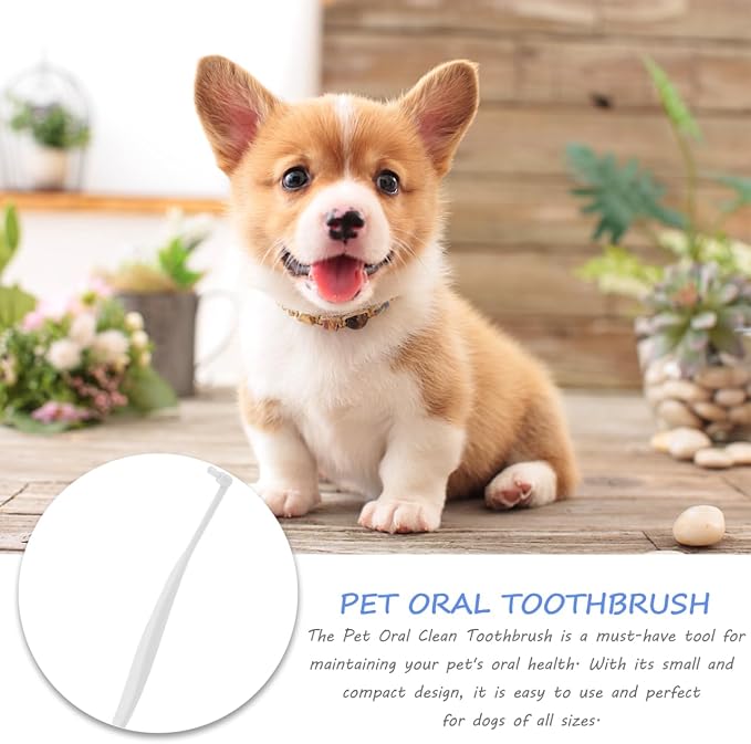 Pet Toothbrush Soft Bristle Dog Teeth Cleaner Reusable Portable Oral Care Tool for Cats and Small Dogs