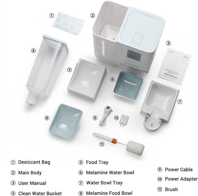 iPettie FW54 5G/2.4GHz WiFi Automatic Feeder and Waterer 2-in-1 Set for Pets, 300 oz Large Capacity for 2 Weeks, Perfect for Working Parents