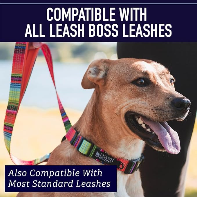 Leash Boss Patterned Reflective Dog Collar, Pattern Collection, Colorful Dog Collar with Triple Reflection Threads for Small, Medium and Large Dogs