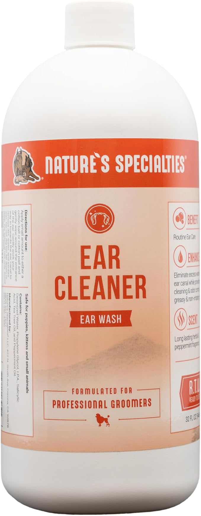 Nature's Specialties Dog Ear Cleaner Medicated Solution, 32 oz