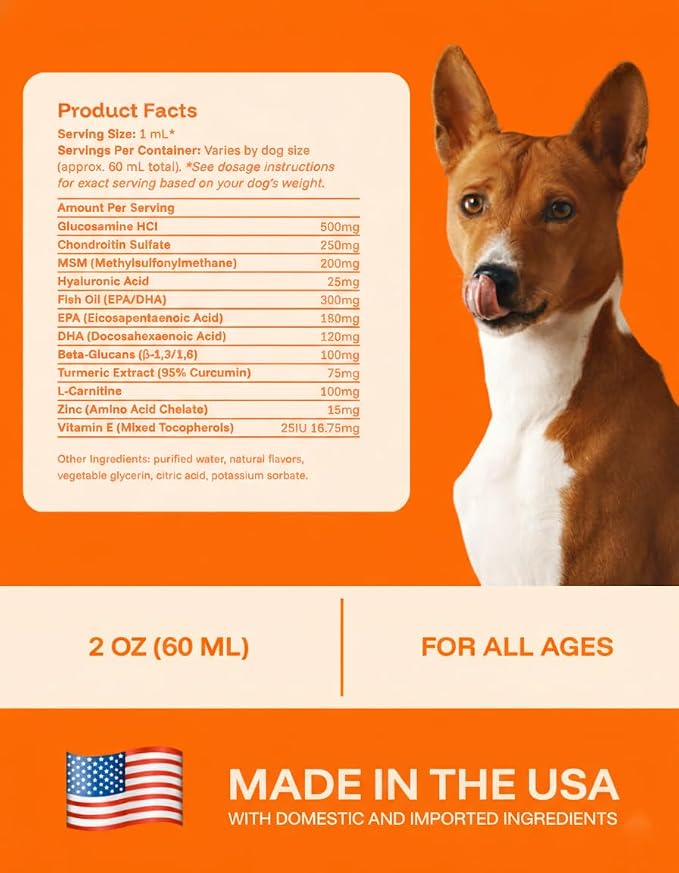 Pawprint Wellness Protocol Liquid Multivitamin for Dogs – All‑in‑One Hip & Joint, Skin & Coat, Immune & Heart Support – Dog Vitamins with Glucosamine, Chondroitin, MSM, Omega‑3 Fish Oil – 2 fl oz