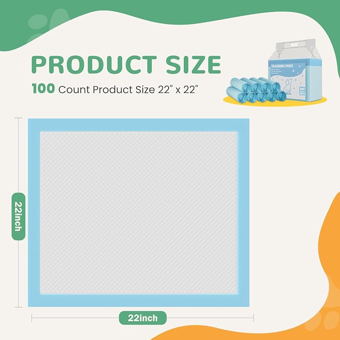 DUMOS 150 Count Puppy Pads for Dogs, 22" x 22" Potty Puppy Training Pad, 6-Layer Dog Cat Pee Pads, Super Absorbency Disposable Pet Leakproof Quick Drying Pad