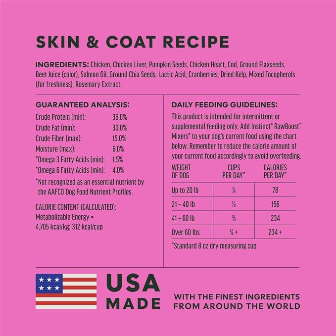 Instinct Freeze Dried Mixers, Dog Food Toppers, Gut Health + Skin & Coat Health Bundle, 5.5 oz.