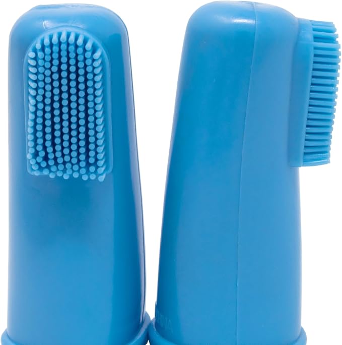 HQ Finger Toothbrush for Pet, Set of 2 Convenient Oral Care for Your Furry Friend's Dental Health, Best Finger Toothbrush for Pets (Blue)