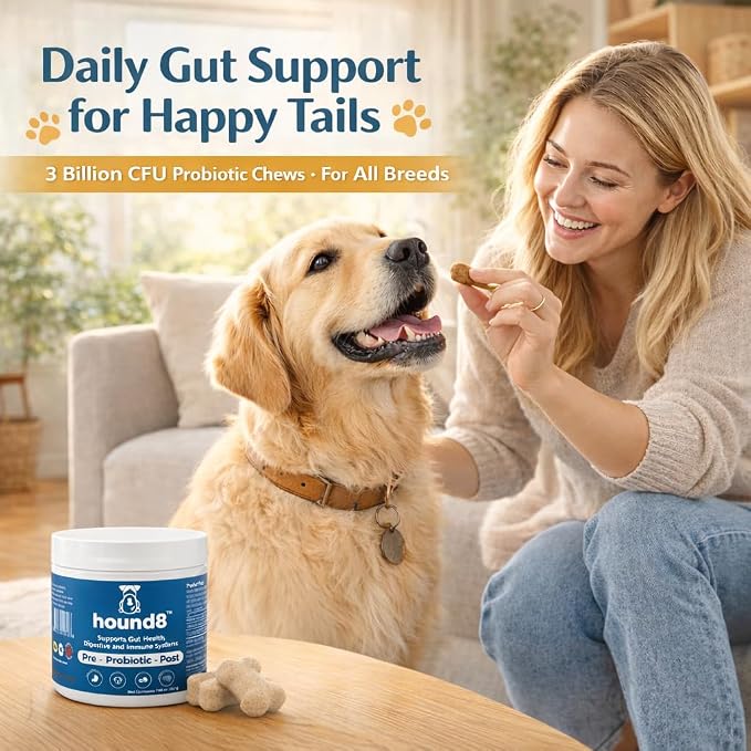 Probiotics for Dogs - Dog Probiotics Chews 10 Strain 3 Billion CFUs, Pre & Postbiotics for Gut Health - Supports Occasional Diarrhea, Immunity, Energy and Skin & Coat - Beef Flavor, 30 Chews