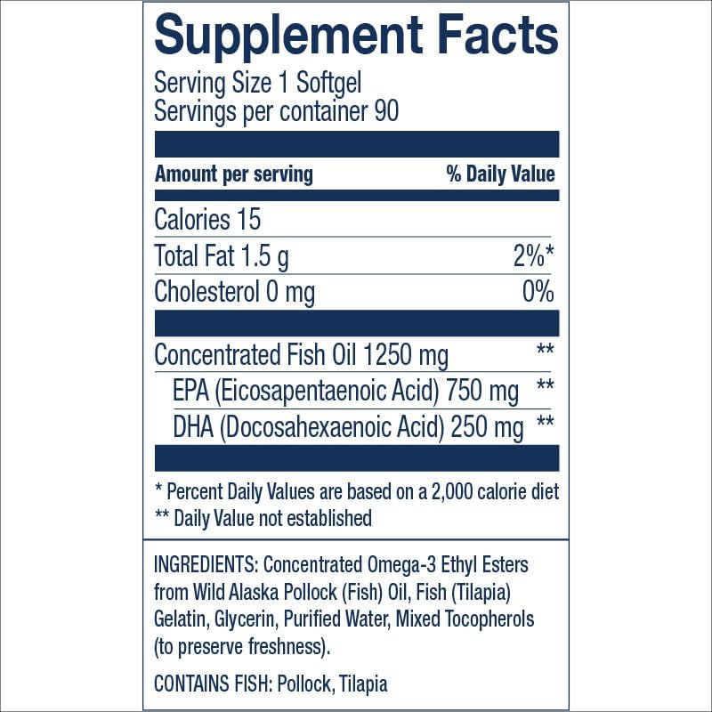 Wiley's Finest Wild Alaskan Fish Oil Peak EPA, 90 Count (Pack of 1)