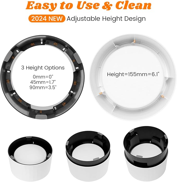 Pawque Elevated 60oz Slow Feeder Dog Bowls Large Breed, Single Raised Food Bowl for Medium Large Sized Dogs, Stable Sturdy Base and Snap on Adjustable Height Stand, Anti-Slip Mess Proof Dog Bowls