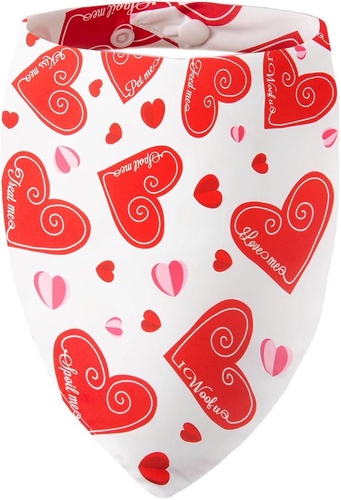 Valentine’s Day Dog Bandanas, Medium, Small