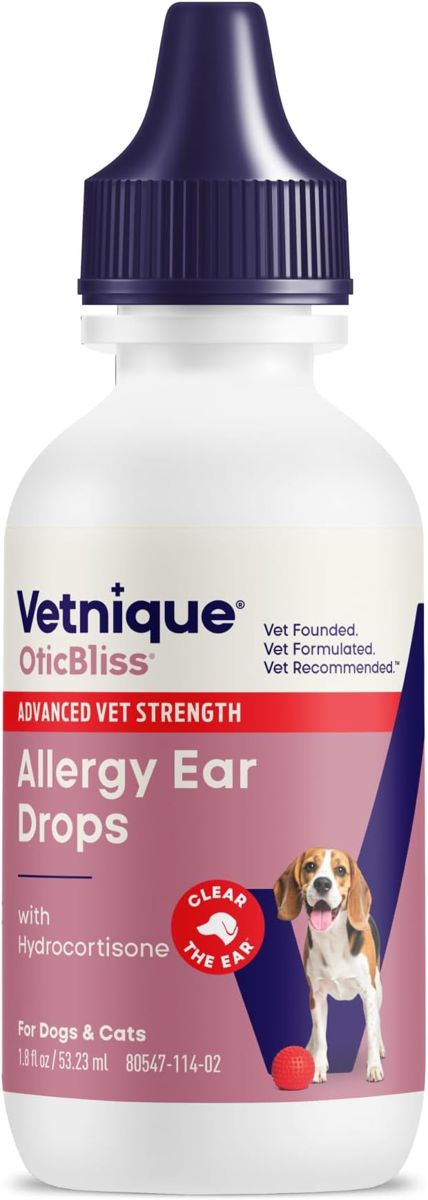Vetnique Oticbliss Allergy Ear Drops with 1% Hydrocortisone
