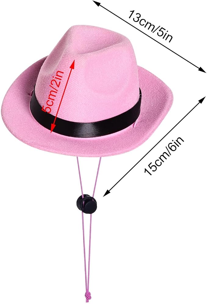 choyaxo Dog Halloween Costumes Pet Cowboy Costume for Dogs Cat Cowboy Hat with Bandana, Cowboy hat:5*6*2inch/ 13*15*5cm, it has a chin strap that make it suitable for most pet. Bandana is 21.5*21.5inch/45*45cm, can be folded for your dog or cat., Pink