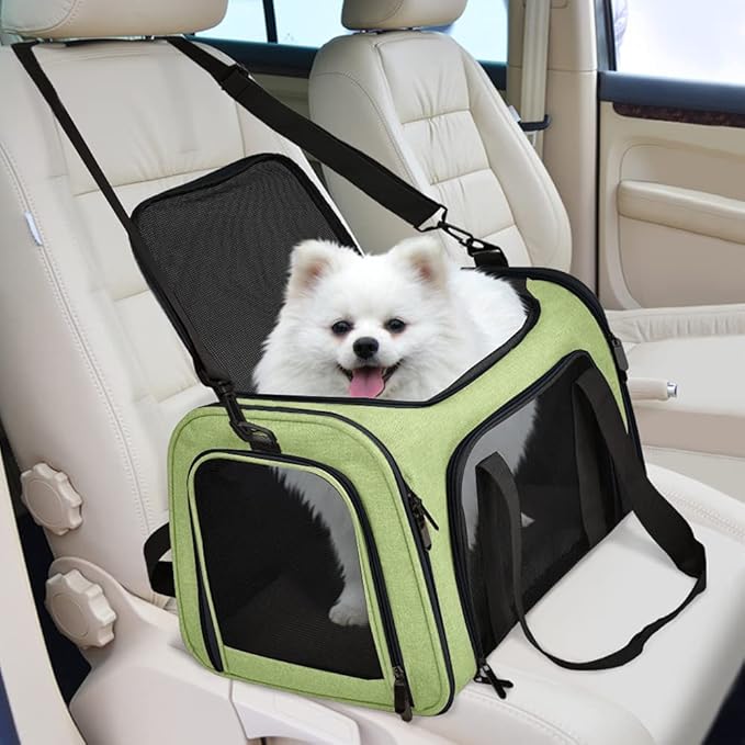 Henkelion Pet Carrier, Small/Medium Up to 15 lbs, Airline Approved, Green