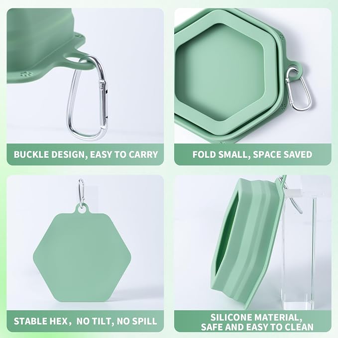 No Splash Dog Travel Bowl for Cars, Morandi Green