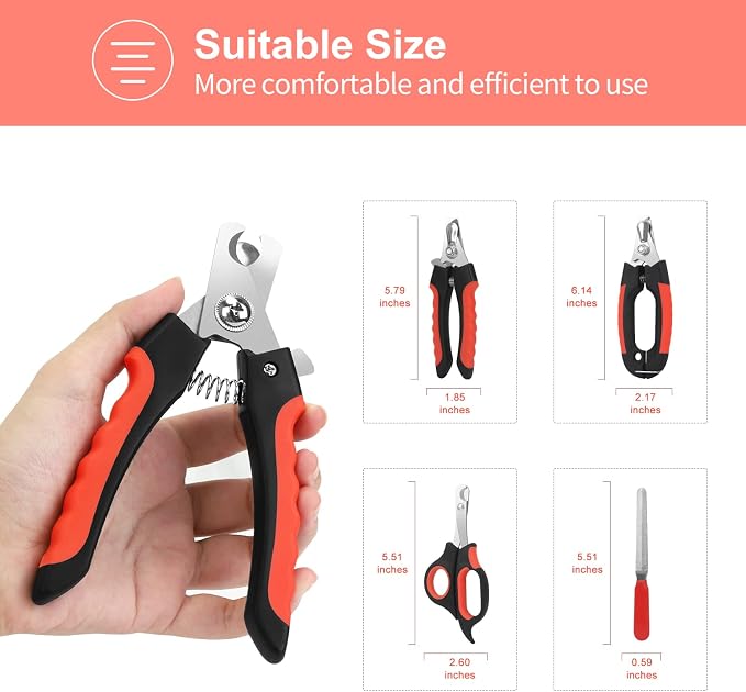 Dog Nail Clippers Trimmer Set with Storage Case & Nail File