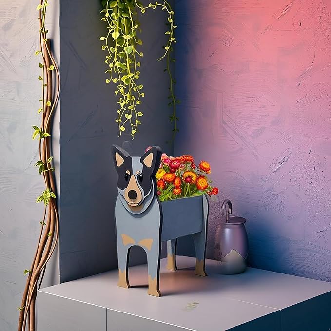 Australian Cattle Dog Planter Pots, Animal Shaped Flower Pot