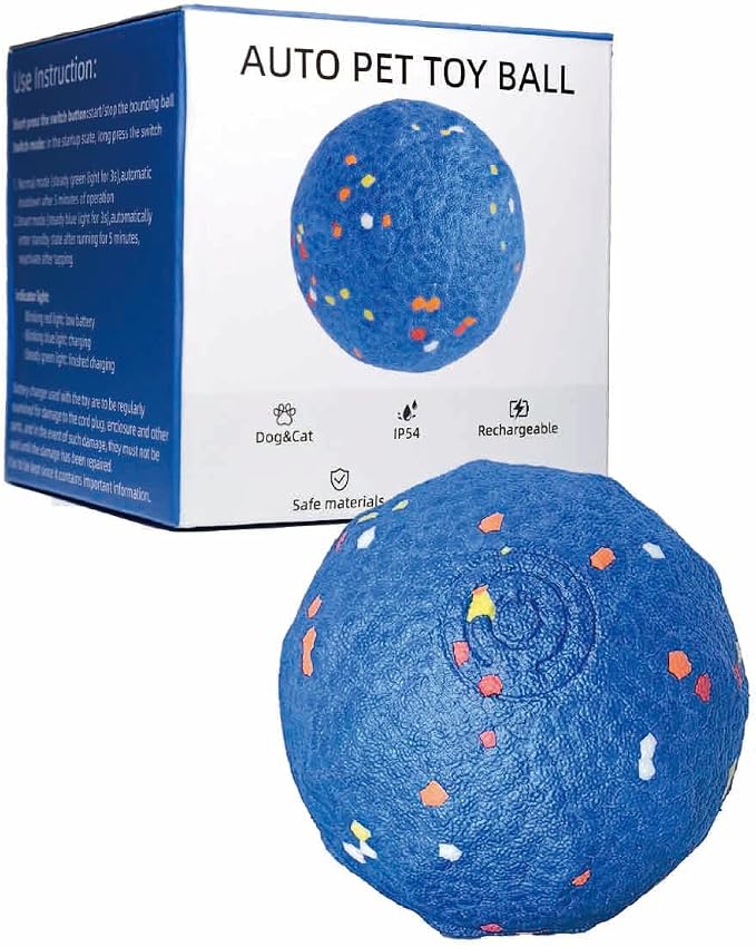 Smart Bouncing Dog Ball Dual Mode | Automatic bouncing electronic dog ball with dual smart vibration modes & Type-C USB charging.