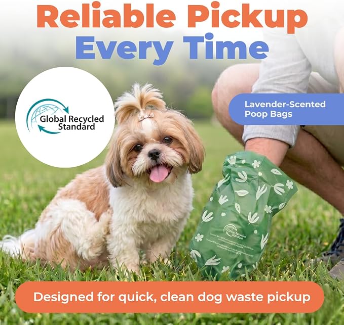 Best Pet Supplies Dog Poop Bags for Waste Refuse Cleanup, Doggy Roll Replacements for Outdoor Puppy Walking and Travel, Leak Proof and Tear Resistant, Thick Plastic - Green (Scented), 300 Bags