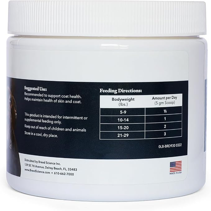 Skin and Coat Supplement Powder for Small Dogs- Anti Allergy Treatment and Itching Relief- with Vitamins A, E and Biotin - Care Products and Shedding Control Supplements for Itchy Pets