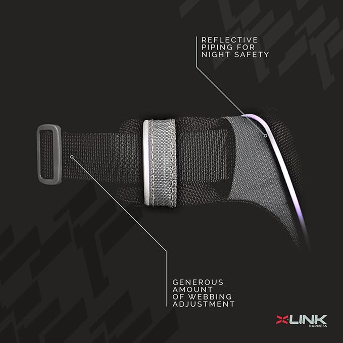 EzyDog X-Link Dog Harness, No Pull Design with Front D-Ring - X-Large Olive | Soft Padded Chest Panel, Adjustable, Fits Small or Large Dogs, Accessory Loop, 2 Leash Attachment Points, Reflective Trim,