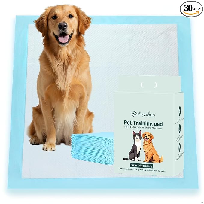 Puppy Pads Extra Large 35x31 Inch 6 Layer Quick Absorb Leakproof for Incontinence 30 Count for Dogs Cats Puppies with Corner Stickers