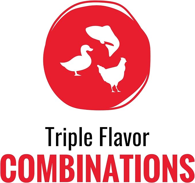 Good 'n' Tasty Triple Flavor Puree Mix-Ins Dog Food Topper Treats for All Dogs, 7 Count, Easy Single-Serve Portions, Added Protein with Chicken, Salmon and Duck