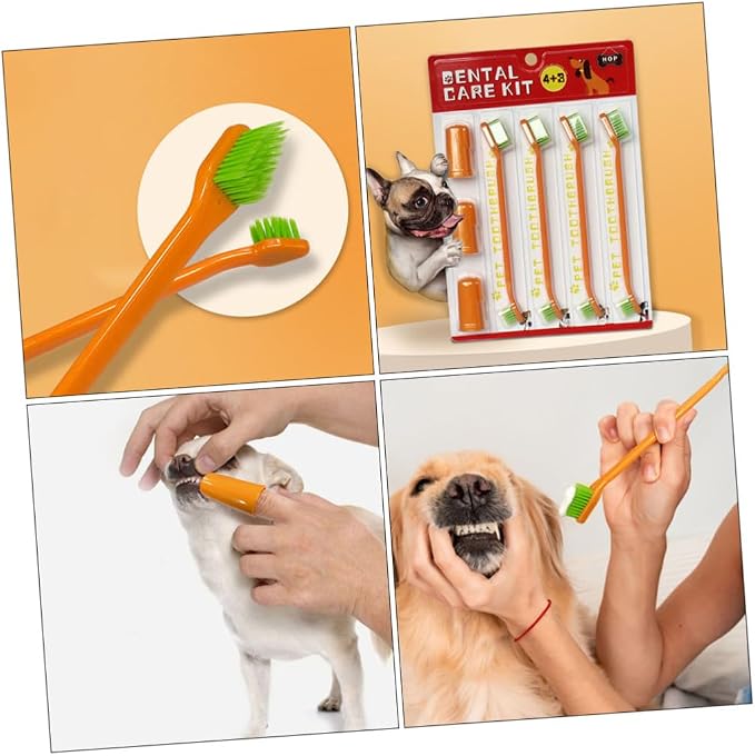 Luxshiny Professional Pet Toothbrush with Ergonomic Handle and Soft Bristles Convenient Finger Toothbrush for Dogs and Cats Portable Teeth Cleaning Tool Suitable for Multiple Pets