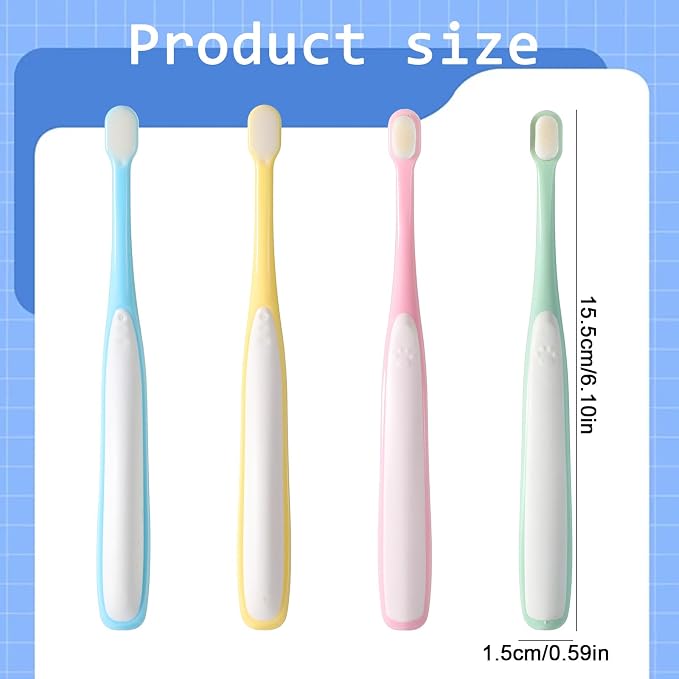 Mini Head Cat Puppy Toothbrush, 4 Pack Ultra Soft Dog Toothbrush Small Breed Gentle Pet Dental Cleaning Kit Cat Puppy Tooth Brushing Kit for Kitten Small Breed Dogs