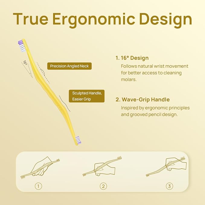 HICC PET Toothbrush for Dogs & Large Cats, Vet-Recommended Ergonomic Pet Toothbrush for Easy Teeth Cleaning, Gentle on Gums, Cat & Dog Dental Care, Improves Oral Hygiene. Toothpaste Not Included