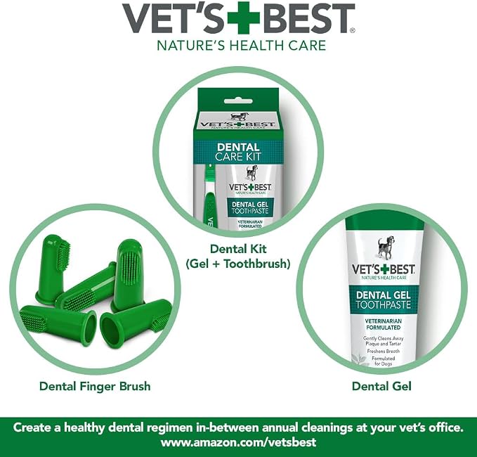 Vet’s Best Dog Toothbrush - Easy Teeth Cleaning for Dog Dental Care, Perfect for Dogs and Cats - Comes With 10 Soft Finger Brushes Per Pack