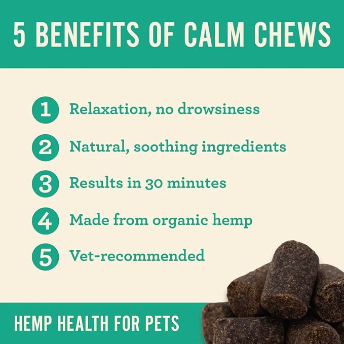 Hemp Well Calm Soft Chews for Dogs, Organic Stress Relief for Pets, 60ct