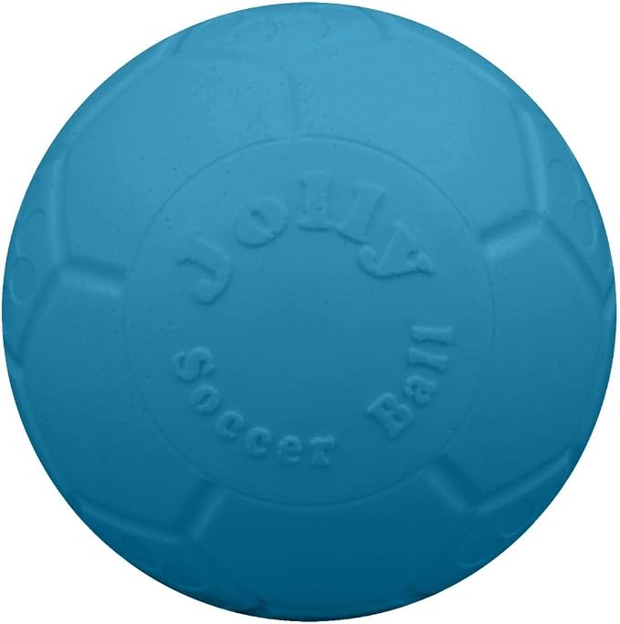 Jolly Pets Medium Jolly Soccer Ball, Floating-Bouncing, 6in, Ocean Blue