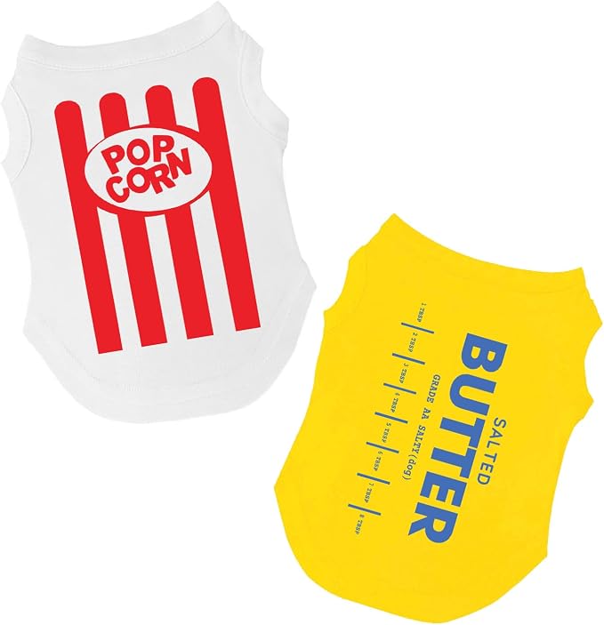 Popcorn Costume Dog Tee Shirt, 3X-Large (30-40 lbs), Large, Red