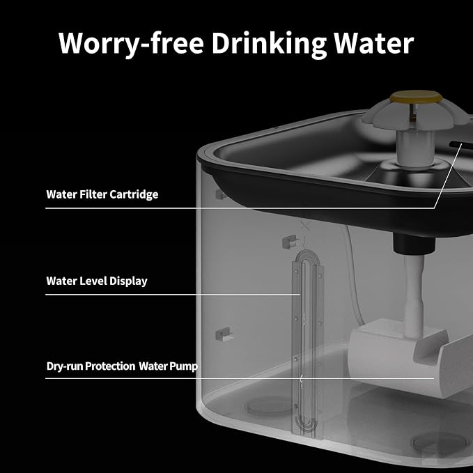 DOEL 2.4GHz WiFi Automatic Cat Feeder and Water Fountain, 6L/24 Cups Timed Dry Food Dispenser for 2.5 Weeks, with APP Remote Control, Voice, for Small Medium Dog Puppy Kitten