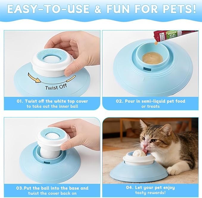 2026 New Dog Lick Ball, Slow Feeder Treat Dispenser, Non-Slip Interactive Enrichment Licking Toy for Dogs and Cats, Puzzle Food Dispensing Sphere (Yellow)