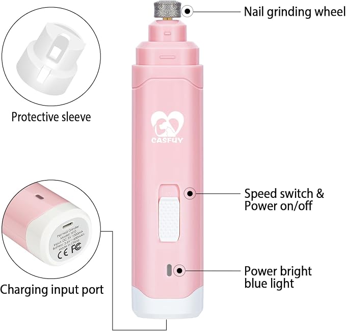 Casfuy Professional 2-Speed Dog Nail Grinder