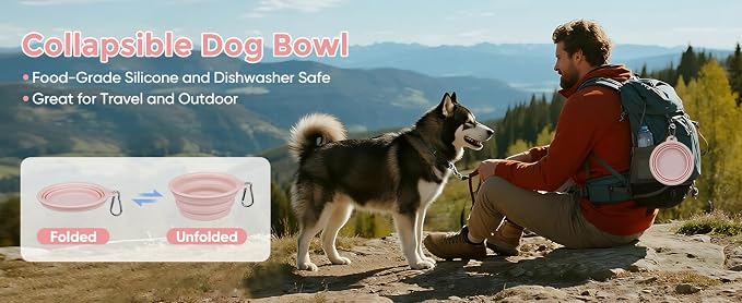 2-Pack Collapsible Dog Bowls for Large Breed, 22oz