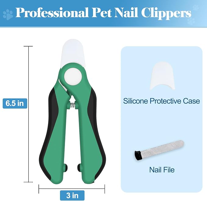 Swihauk Heavy Duty Dog Nail Clippers with Nail File, Green