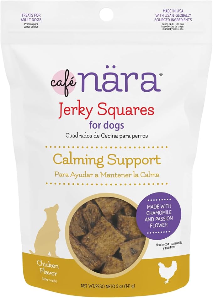 Café Nara Jerky Squares for Dogs, Calming Support, 5 oz