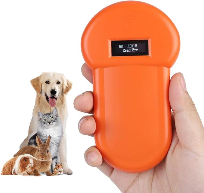 Dpofirs PET Chip Scanner, Microchip Reader, 134.2Khz LCD ISO Chip Animal Reader RFID Dog Microchip Handheld Pet Scanner for Cats and Dogs