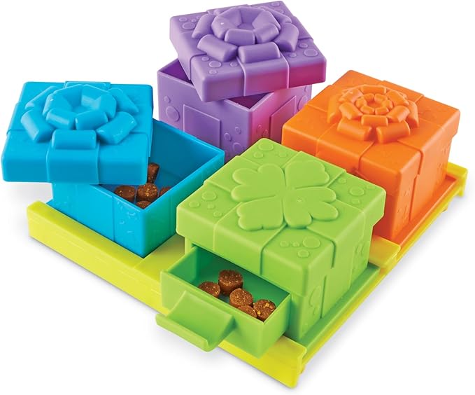 Brightkins Surprise Party Treat Puzzle - Enrichment Puzzls Toys for Dogs, Interactive Gifts for Puppies