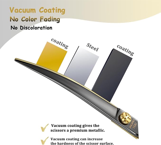 Curved Dog Grooming Scissors 7" – Black & Gold 440C Stainless Steel Shears for Precision Face and Body Shaping