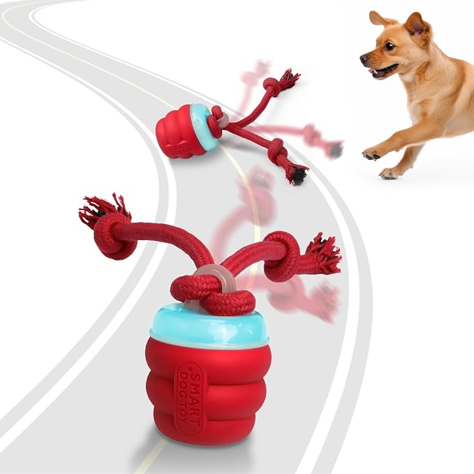 Giociv Interactive Dog Toys with Motion Activated, Squeaky Dog Toy Active Rolling Ball Wicked Ball for Daily Training