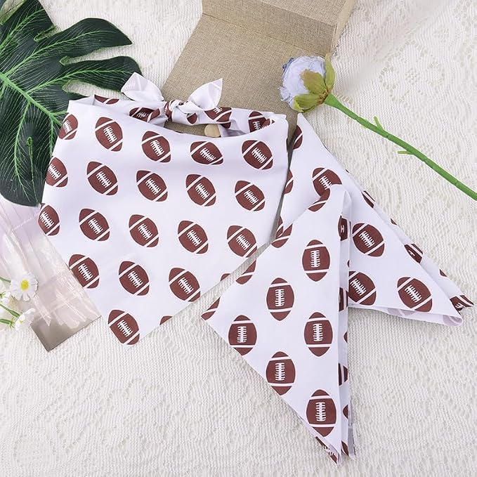 Pet Cat Dog Handkerchief Bandanas Rugby Football Print Bandana for Cats Dogs Birthday Christmas, Small, rugby