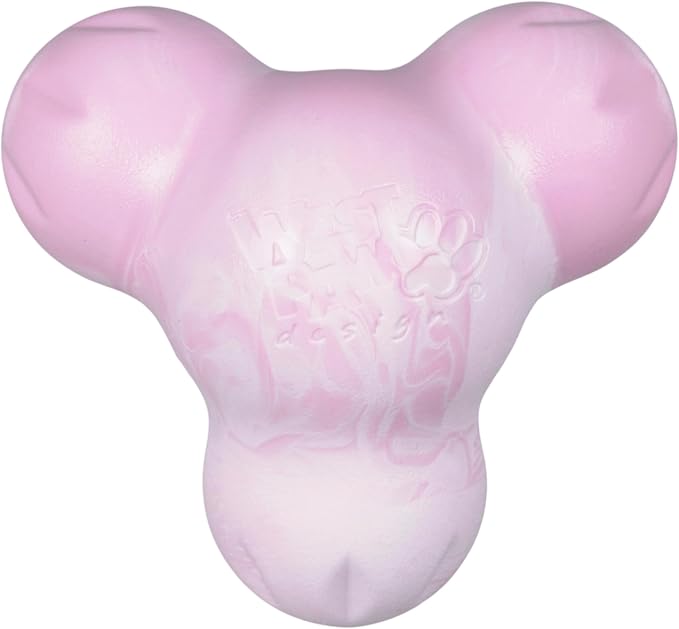 WEST PAW Zogoflex Tux Treat Dispensing Puppy Chew Toy – Interactive Chewing Toy for Puppies – Puppy Games for Aggressive Chewers, Fetch, Catch – Holds Kibble, Treats, Small 4", Bubblegum Swirl